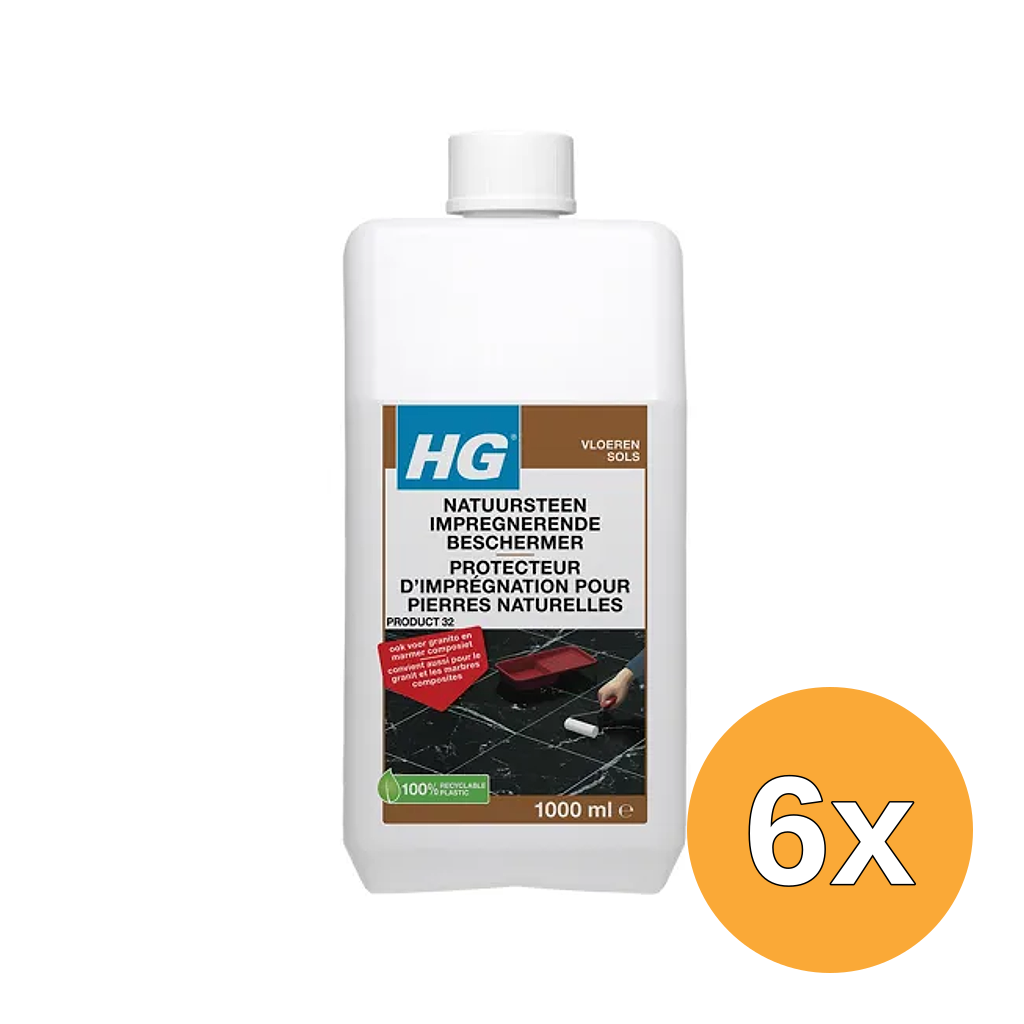 6x HG Natuursteen Impregnerende Beschermer (1000 ml)
