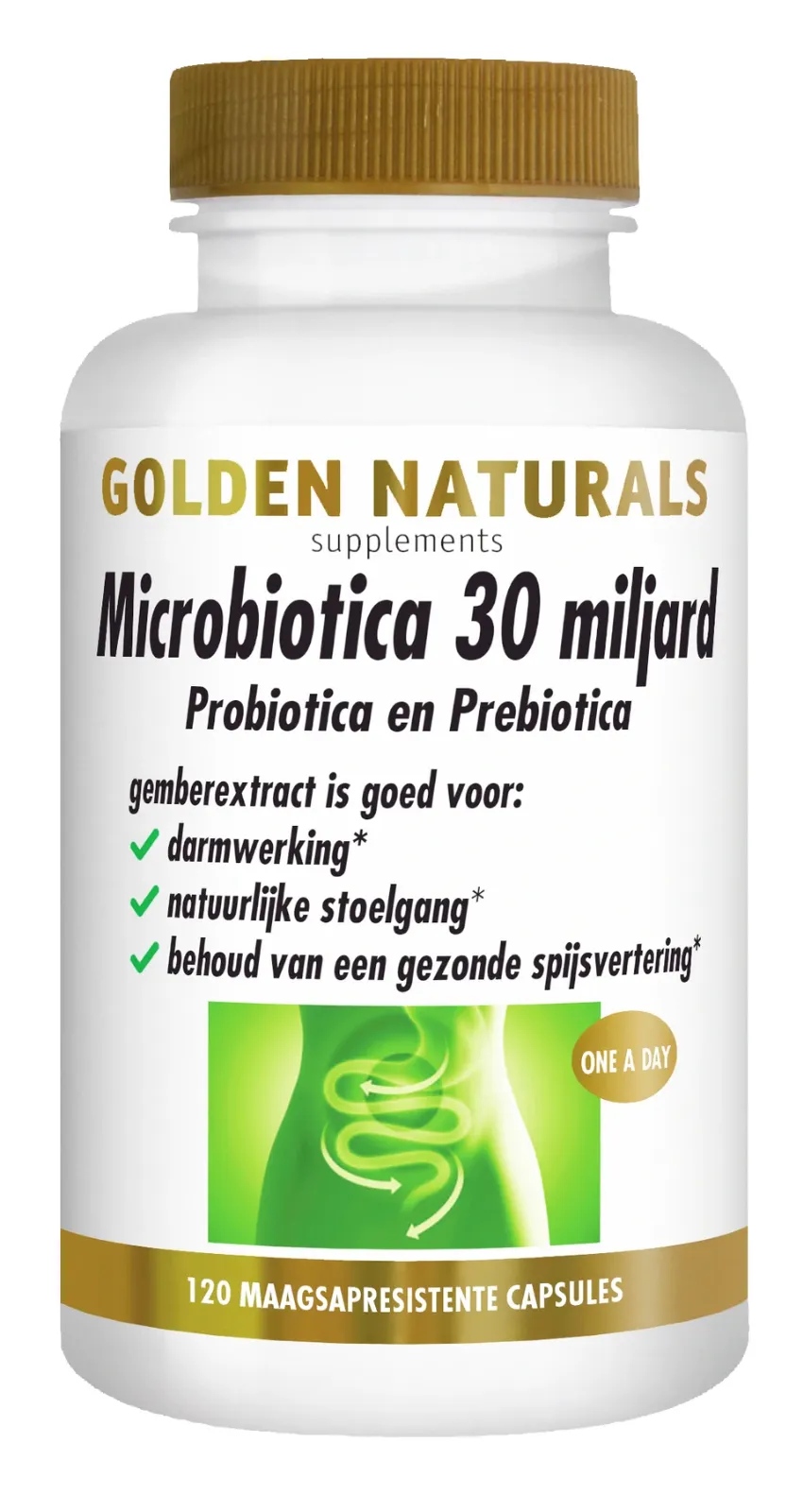 Golden Naturals Microbiotica 30 Miljard Capsules (120 vegetarische capsules)