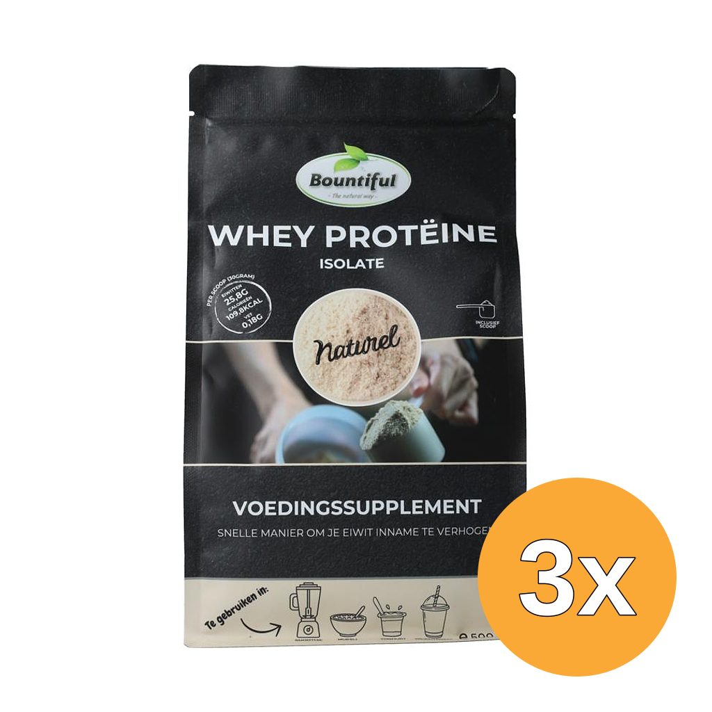 3x Bountiful Whey Isolaat Proteine Poeder (500 gr)