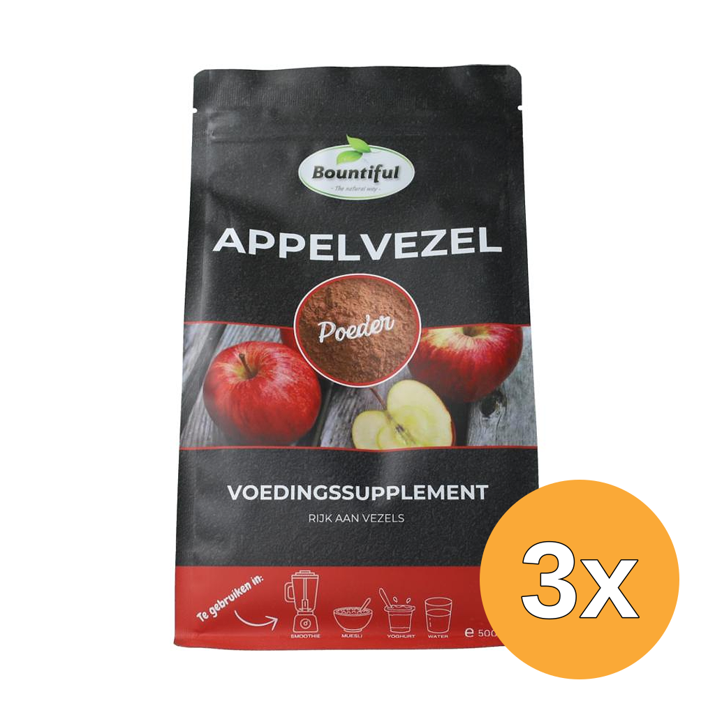 3x Bountiful Appelvezel Poeder (500 gr)