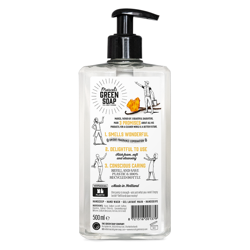 Marcel's Green Soap Handzeep Vanille & Amber (500 ml)