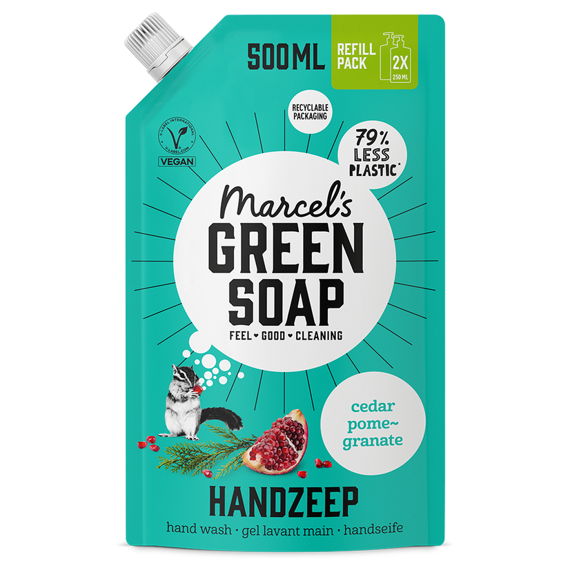 Marcel's Green Soap Handzeep Ceder & Granaatappel Navulling (500 ml)