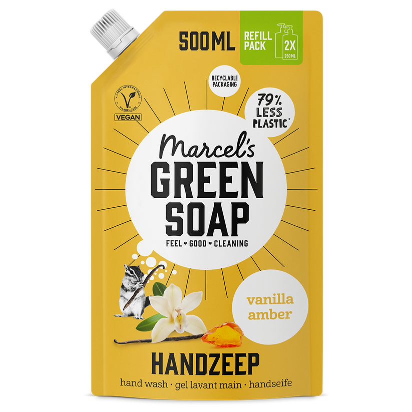 Marcel's Green Soap Handzeep Vanille & Amber Navulling (500 ml)