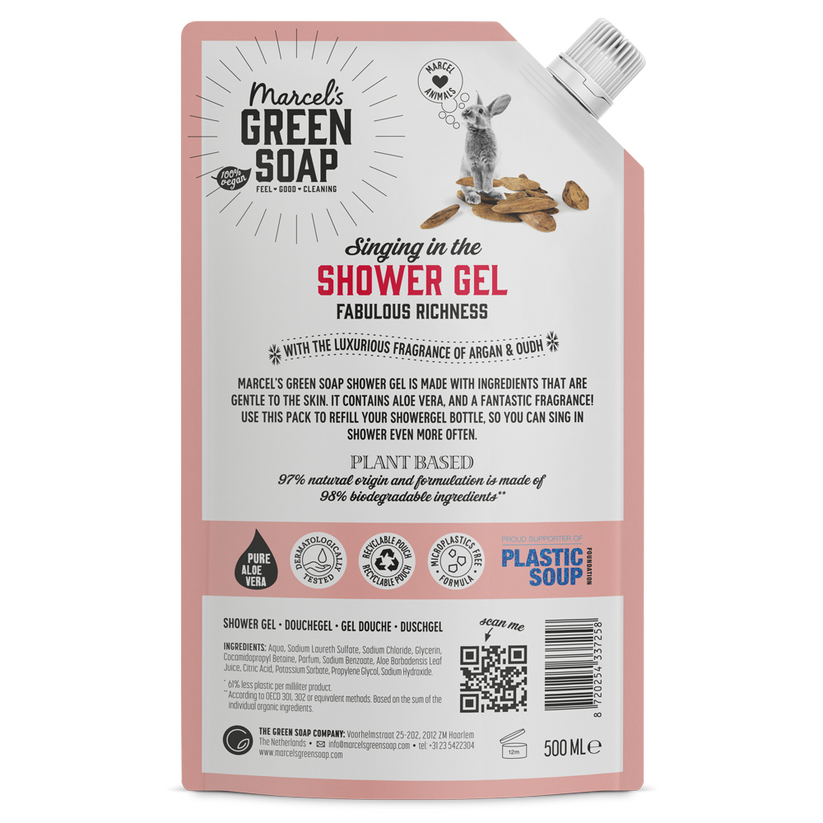 Marcel's Green Soap Shower Gel Argan & Oudh Navulling (500 ml) - image 3