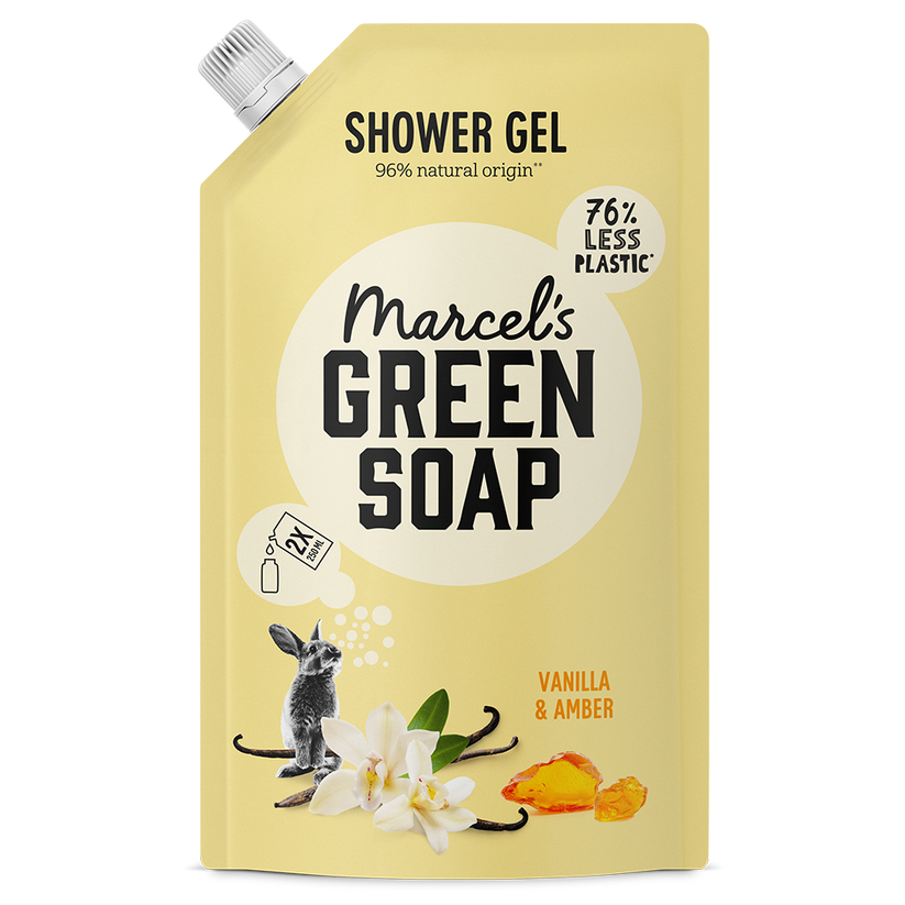 Marcel's Green Soap Shower Gel Vanilla & Amber Navulling (500 ml)
