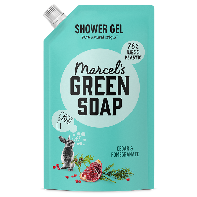 Marcel's Green Soap Shower Gel Cedar & Pomegranate Navulling (500 ml)