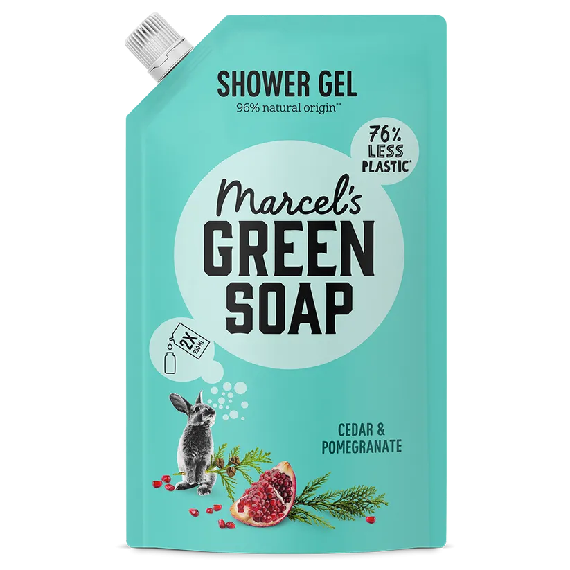 Marcel's Green Soap Shower Gel Cedar & Pomegranate Navulling (500 ml)