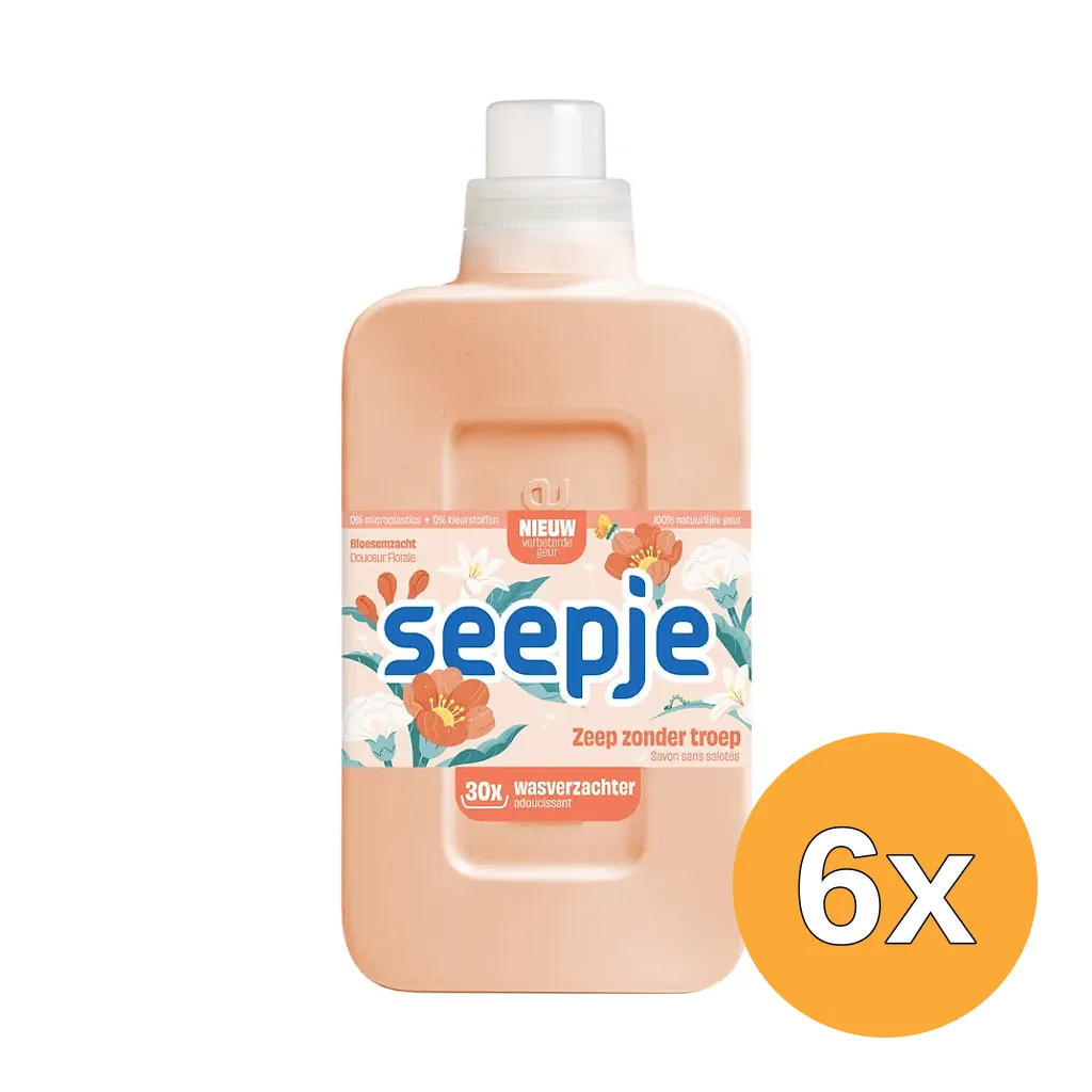 6x Seepje Wasverzachter Bloesemzacht (750 ml)