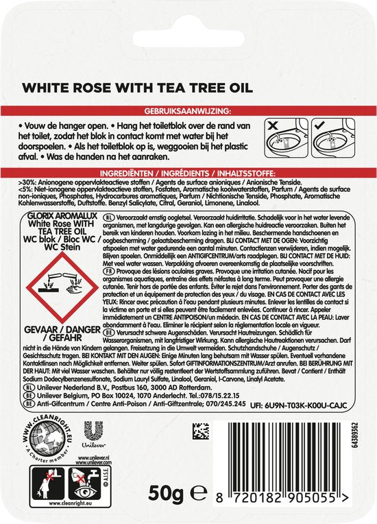 Glorix Toiletblok Aromalux White Rose (1 stuk)