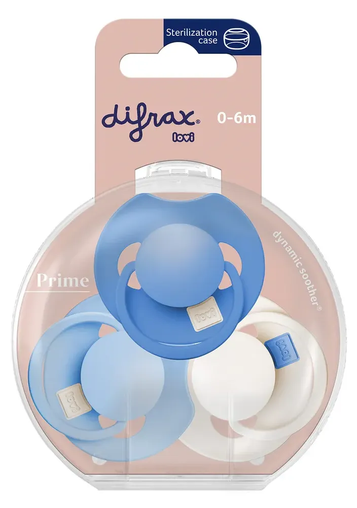 Difrax Lovi Fopspenen 0-6 Maanden Blauw (3 stuks)