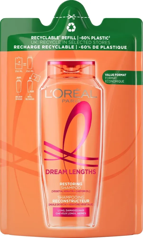 Elvive Shamp Dream Lengths Navulling (250 ml)