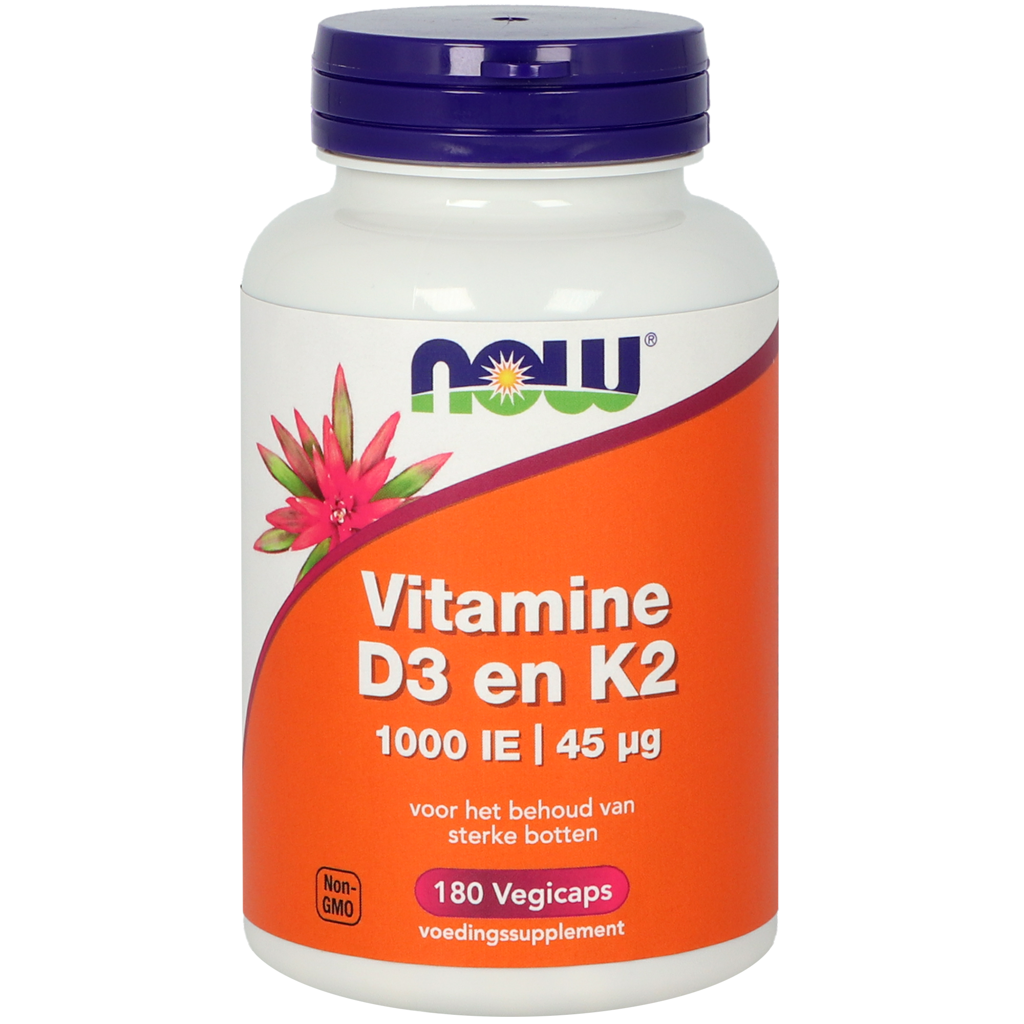 NOW Vitamine D3 en K2 - 1000 IE 45 mcg (180 vega capsules)