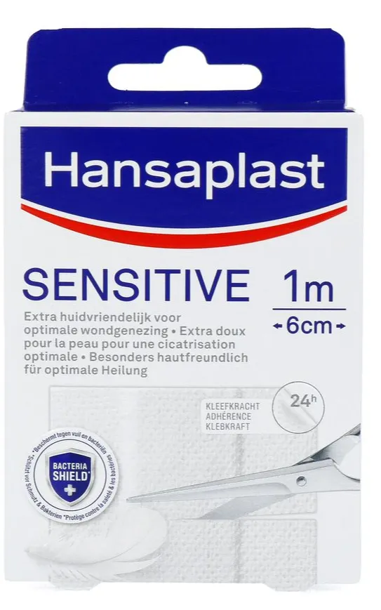 Hansaplast Sensitive 1m x 6cm (1 stuk)