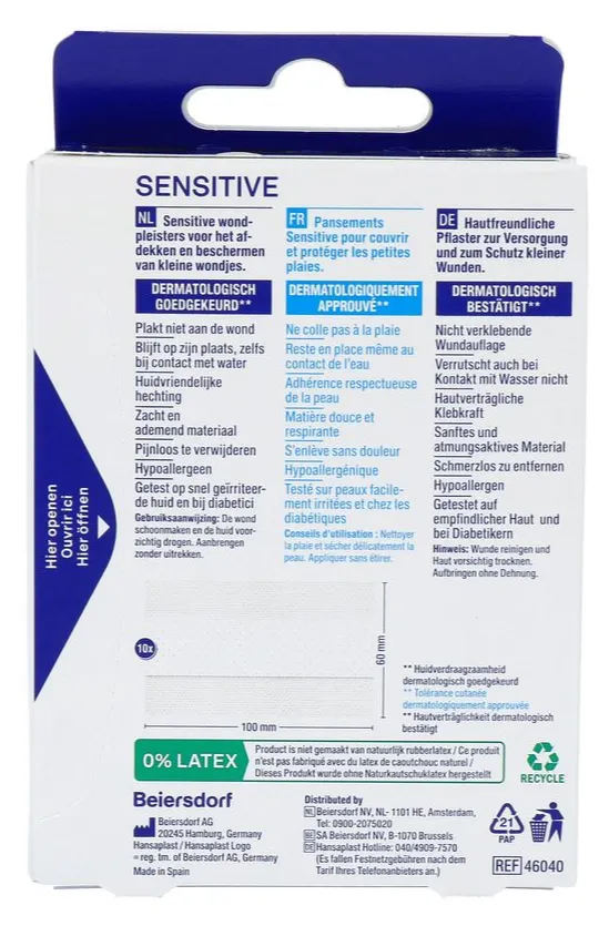 Hansaplast Sensitive 1m x 6cm (1 stuk)