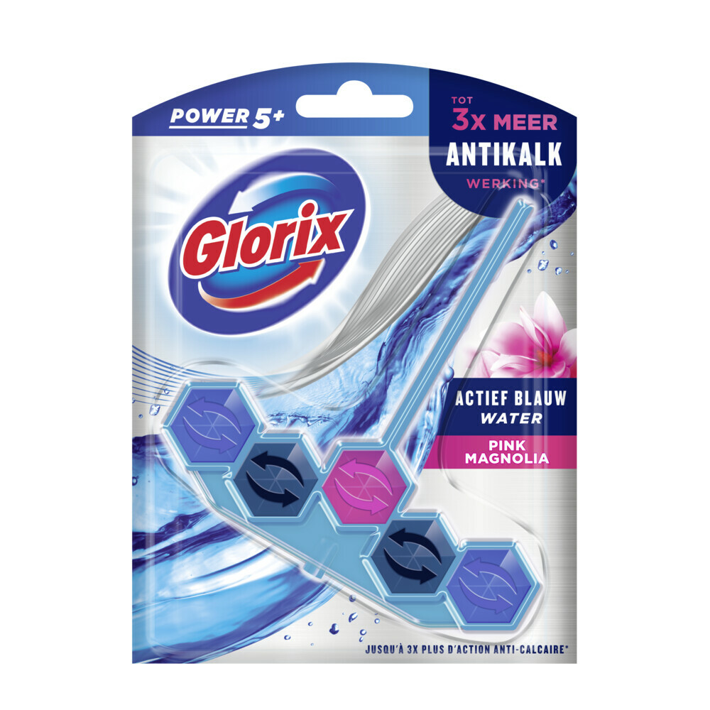Glorix Toiletblok Blauw Water Pink Magnolia Pink (1 stuk)