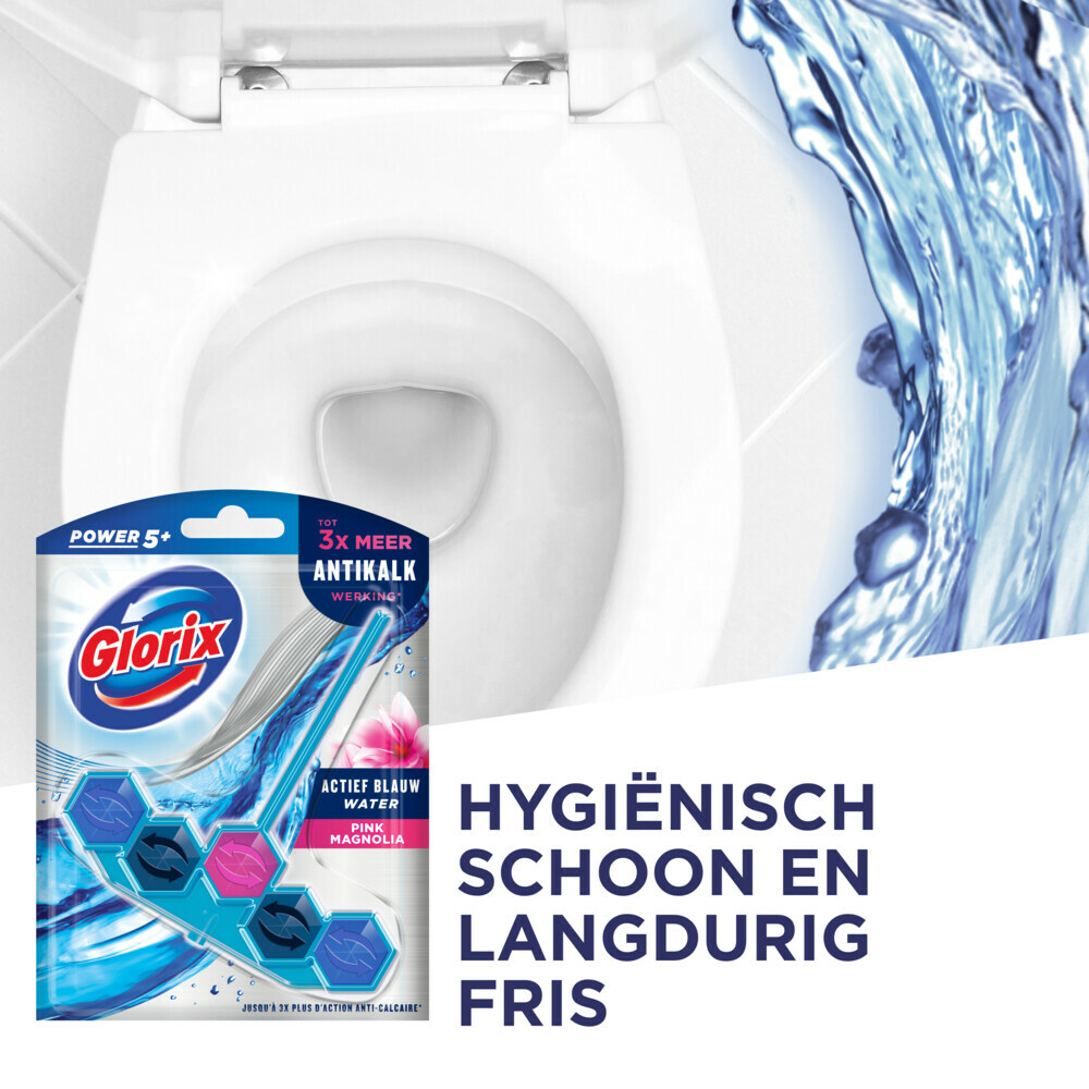 Glorix Toiletblok Blauw Water Pink Magnolia Pink (1 stuk) - image 3