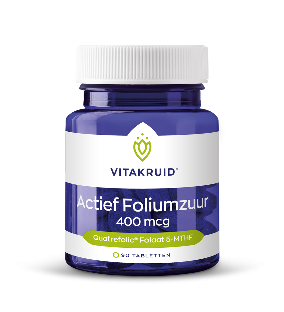 Vitakruid Actief Foliumzuur Quatrefolic® 5-MTHF 400 mcg (90 tabletten)