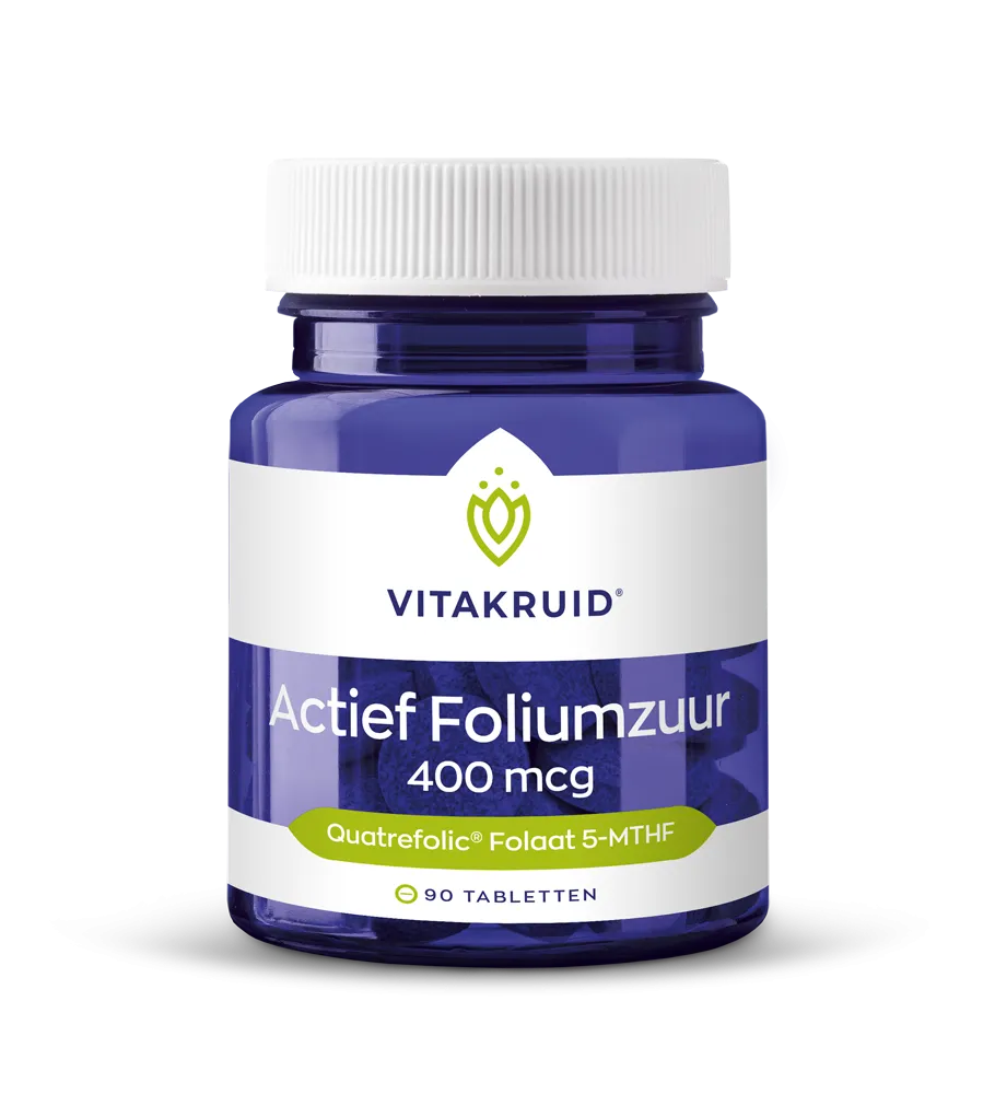 Vitakruid Actief Foliumzuur Quatrefolic® 5-MTHF 400 mcg (90 tabletten)