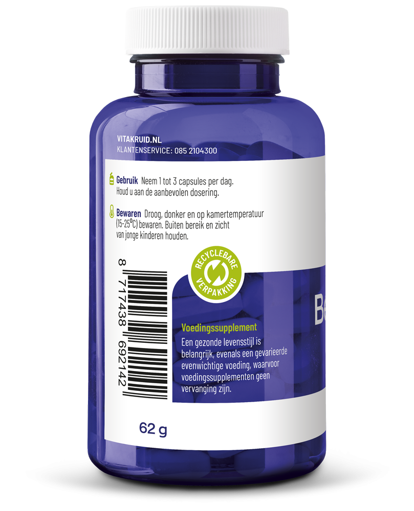 Vitakruid Berberine 500 Rebersa® 97-102% Berberine Zouten (60 vega capsules) - image 2