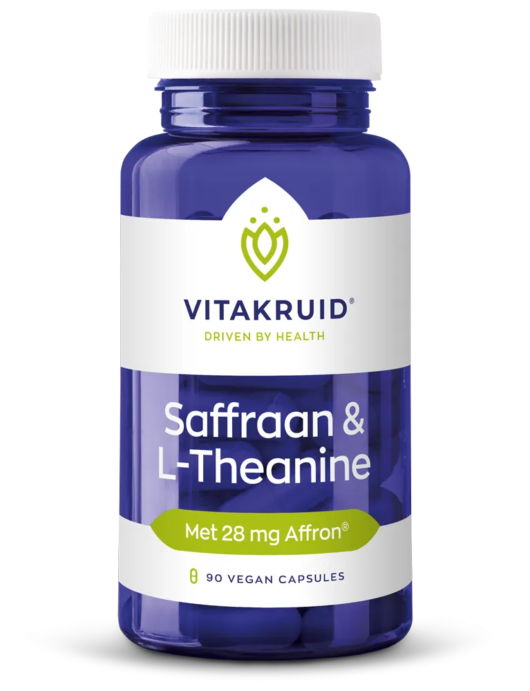 Vitakruid Saffraan 28 mg (Affron®) & L-Theanine Groene Thee (90 vega capsules)