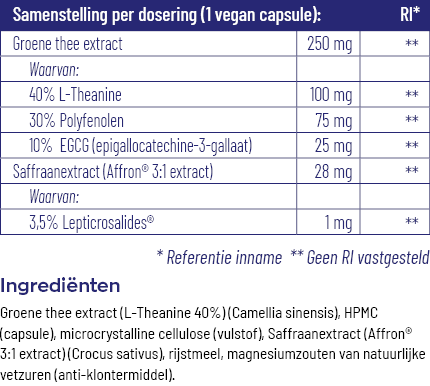 Vitakruid Saffraan 28 mg (Affron®) & L-Theanine Groene Thee (90 vega capsules) - image 5
