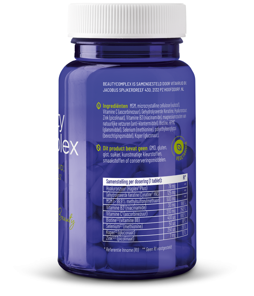 Vitakruid Beautycomplex met Keratine Hyaluronzuur & Biotine (60 tabletten)