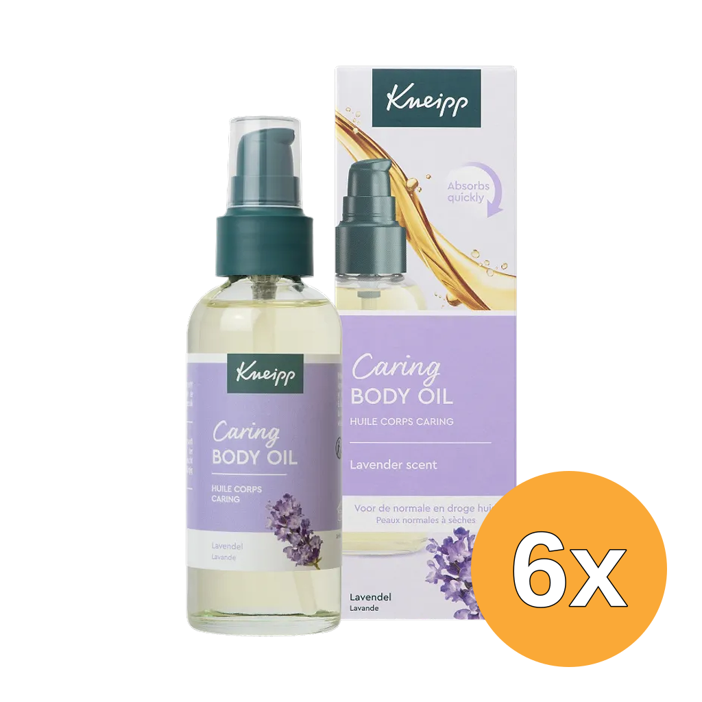 6x Kneipp Body Oil Relaxing (Met Pompje) (6 x 100 ml)