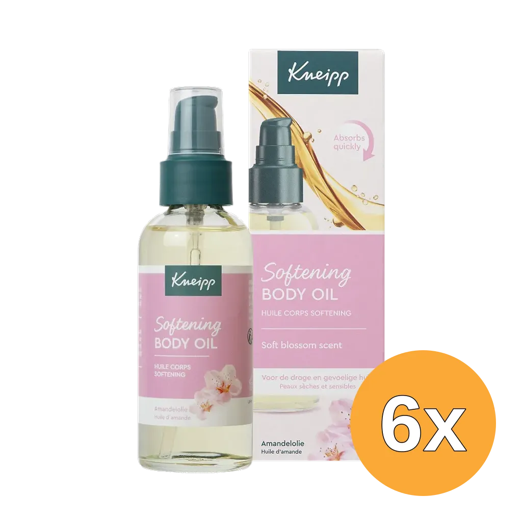 6x Kneipp Body Oil Soft Skin met Pompje (6 x 100 ml)