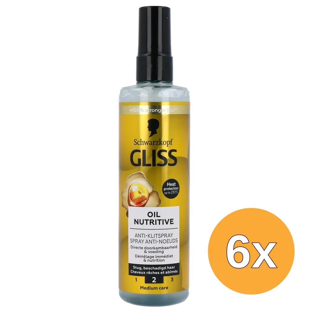 6x Gliss Kur Anti-Klit Spray Oil Nutritive (200 ml)