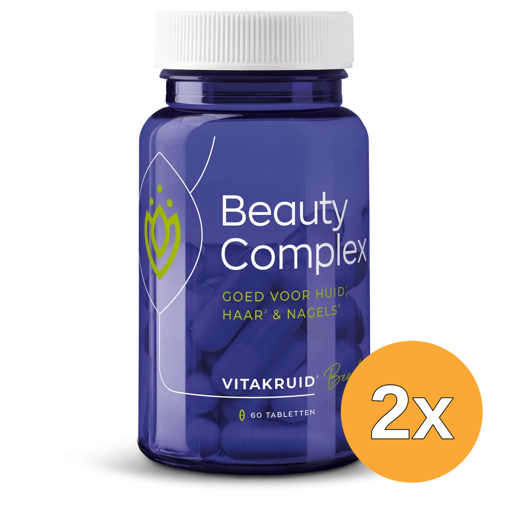 2x Vitakruid Beautycomplex met Keratine Hyaluronzuur & Biotine (60 tabletten)
