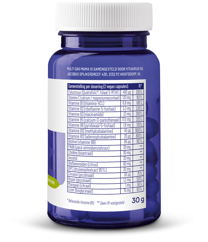 Vitakruid Multi Dag Mama Vegan (60 vega capsules) - image 2