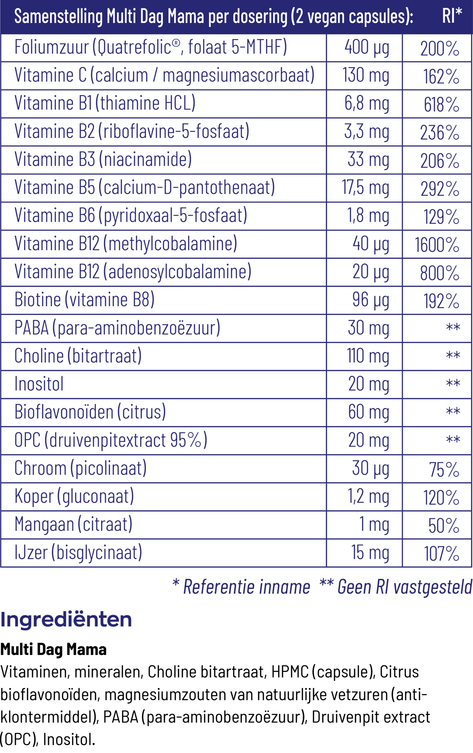 Vitakruid Multi Dag Mama Vegan (60 vega capsules) - image 3