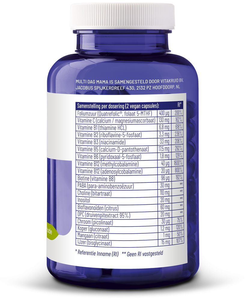 Vitakruid Multi Dag Mama Vegan (180 vega capsules) - image 2