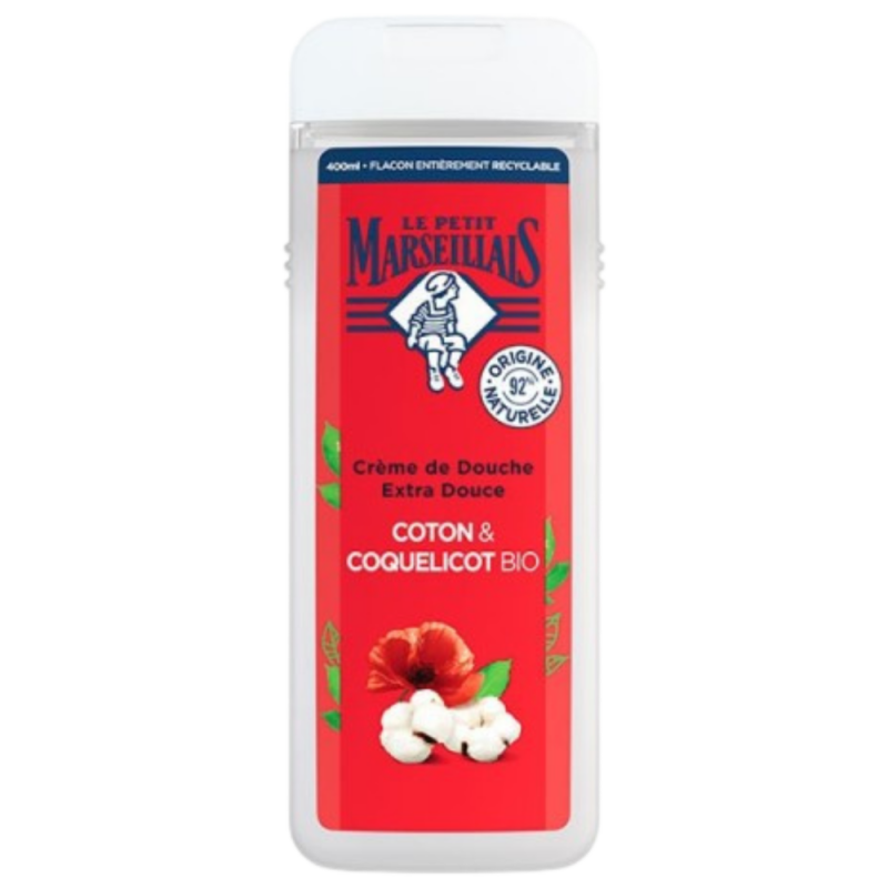 Le Petit Marseillais Douche Gel Katoenmelk & Klaproos (400 ml)