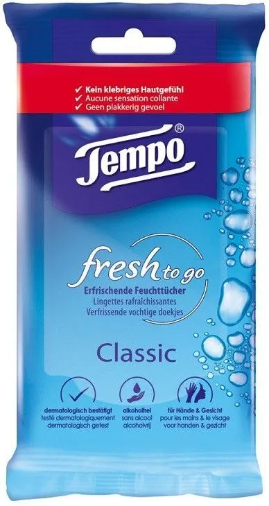 Tempo Vochtige Doekjes Fresh-to-go (10 Stuks)