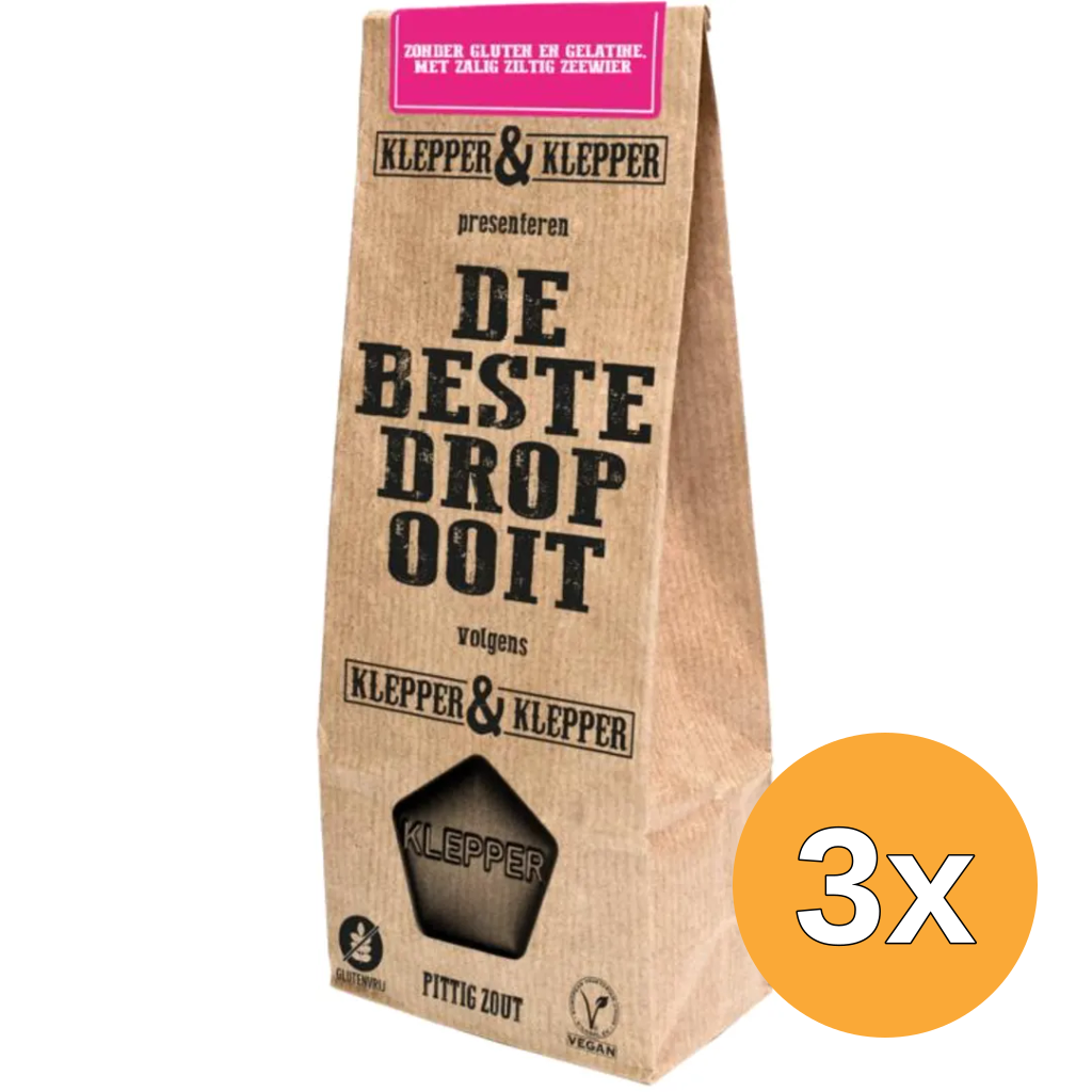 3x Klepper&Klepper De Beste Drop Ooit Pittig Zout (200 gr)