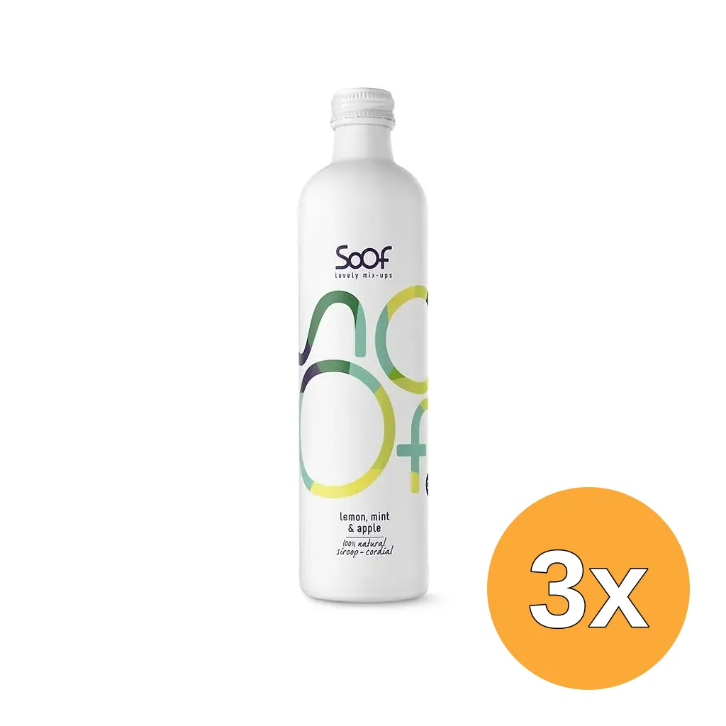 3x Soof Siroop Citroen, Munt & Appel (340 ml)