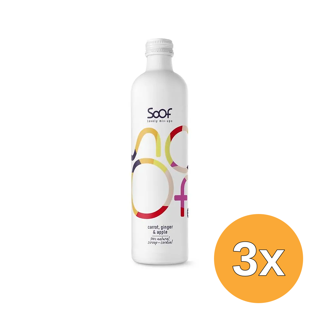 3x Soof Siroop Wortel, Gember & Appel (340 ml)