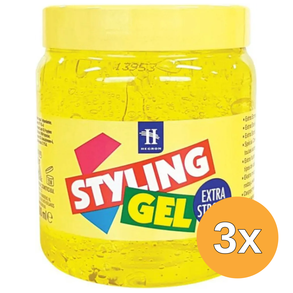 3x Hegron Styling Gel Extra Strong (500 ml)