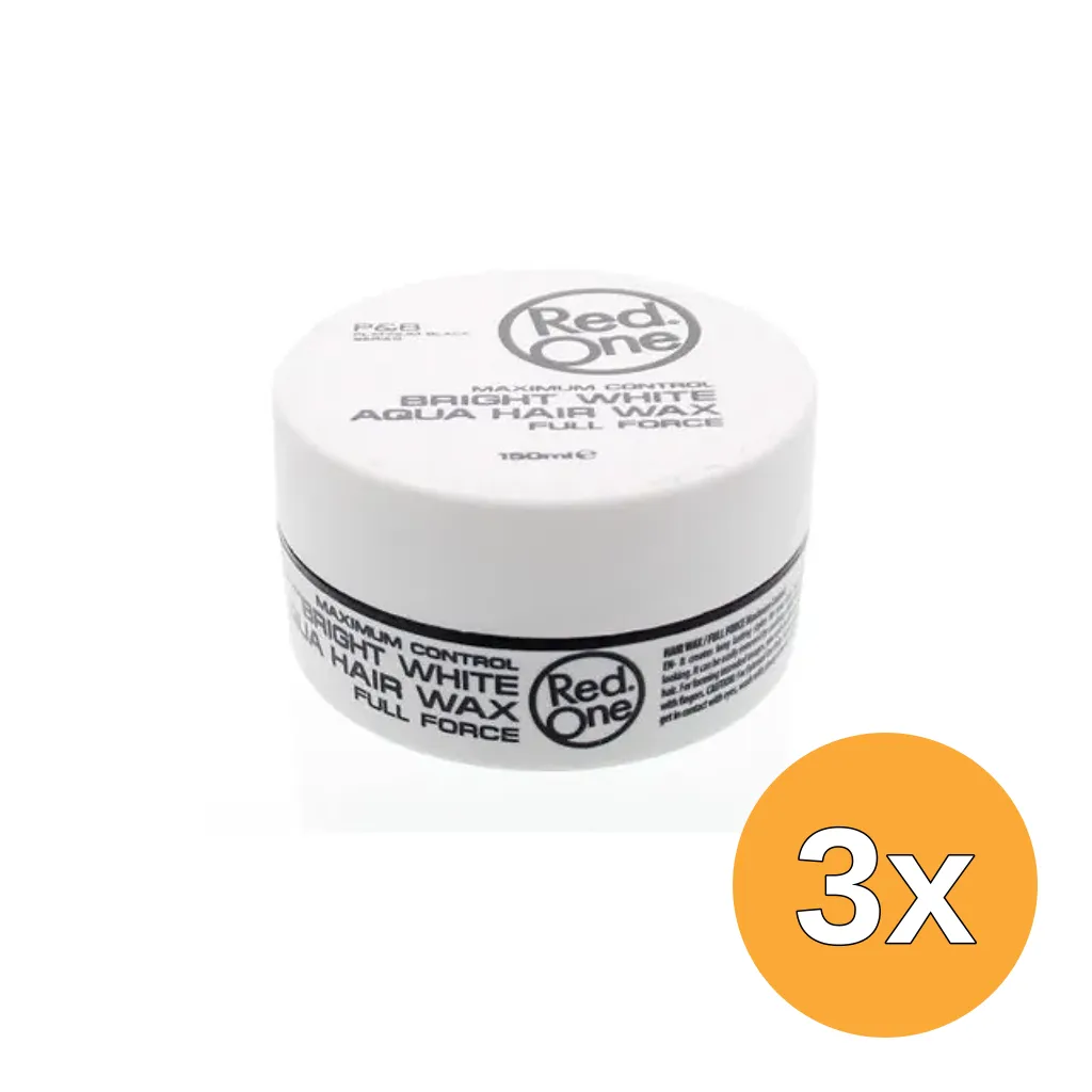3x Red One Haarwax Aqua Bright White (150 ml)