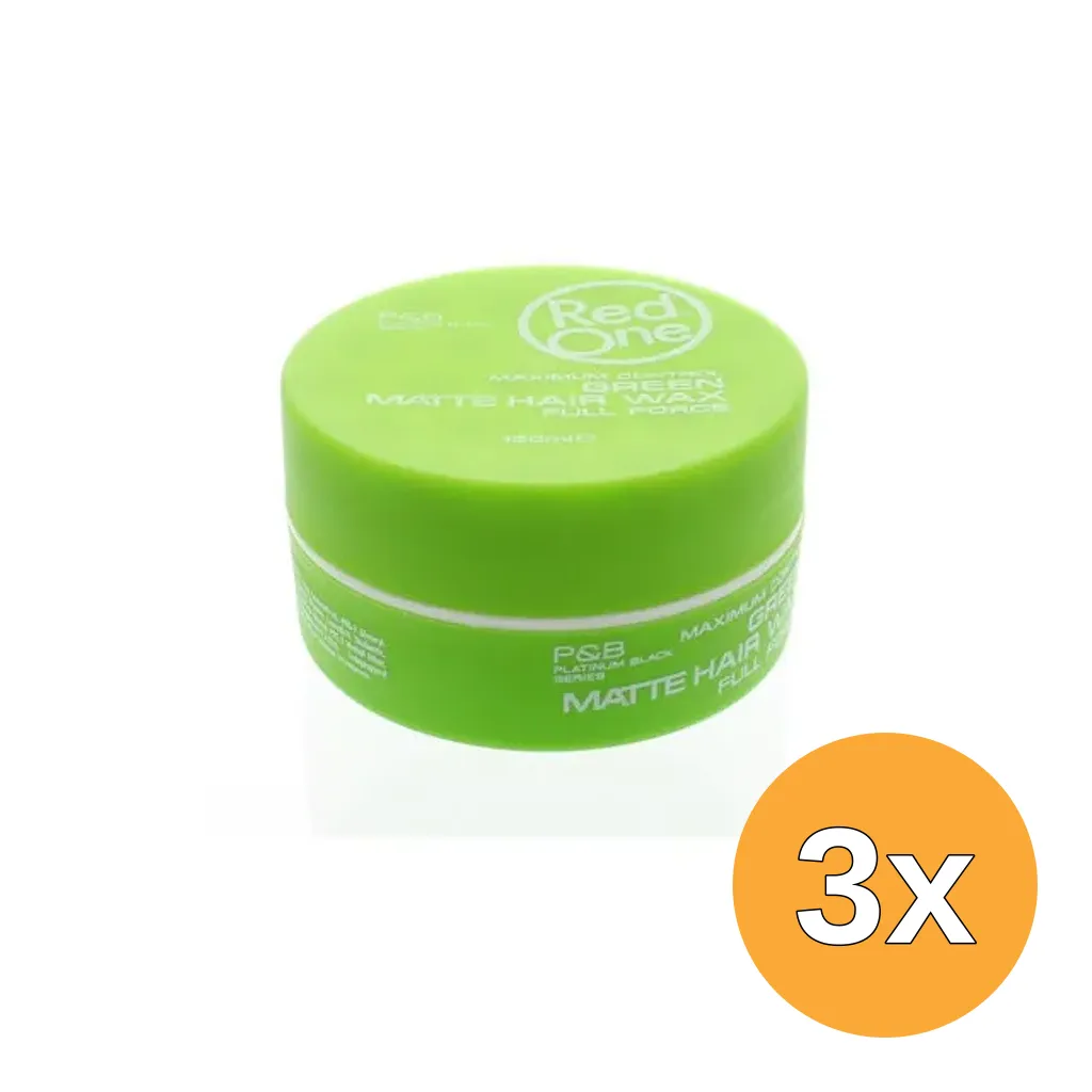 3x Red One Haarwax Mattgreen (150 ml)
