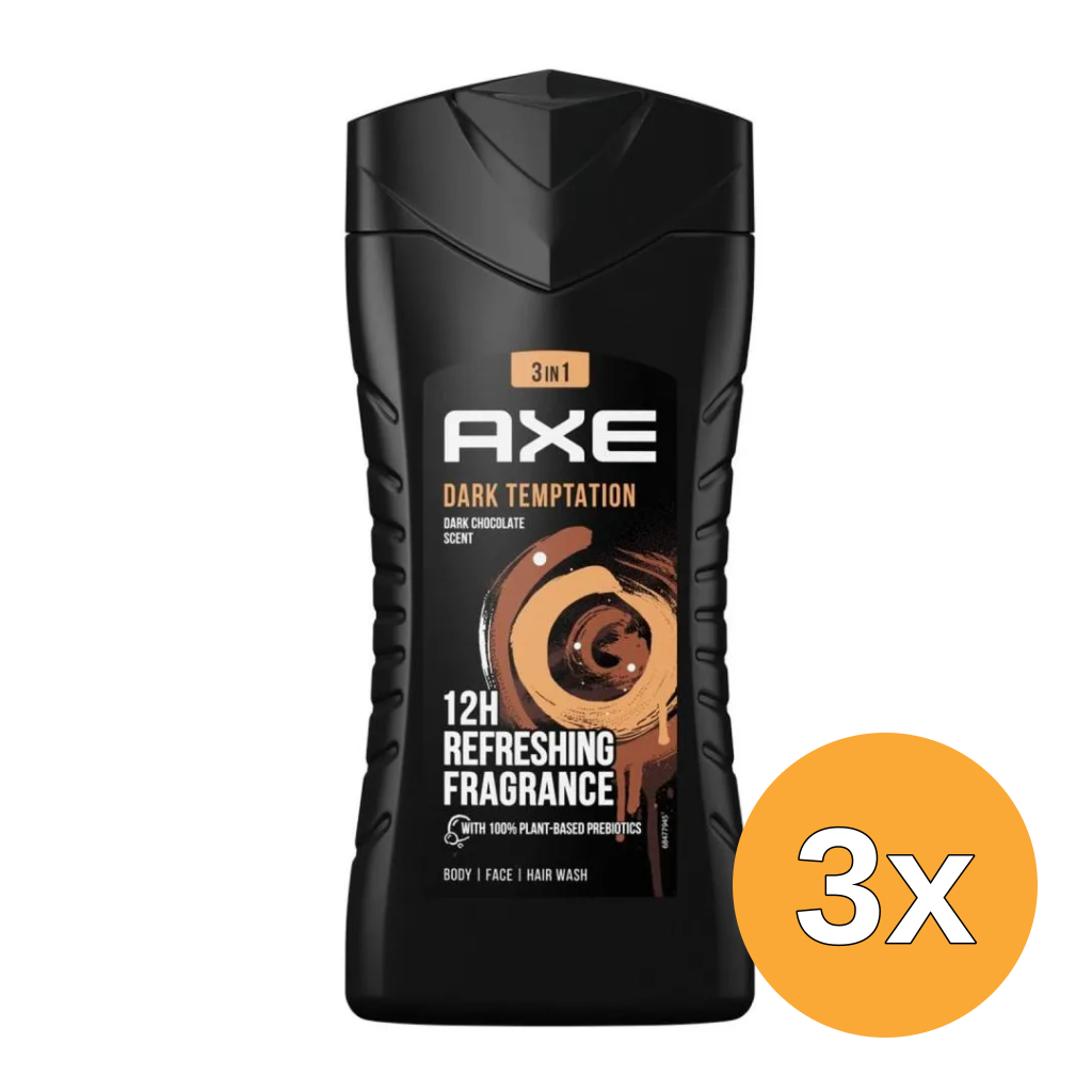 3x Axe Showergel dark temptation (250 ml)