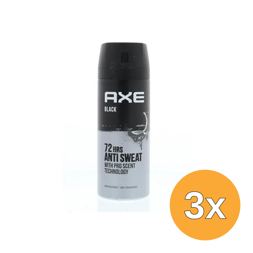 3x Axe Anti Perspirant Black (150 ml)
