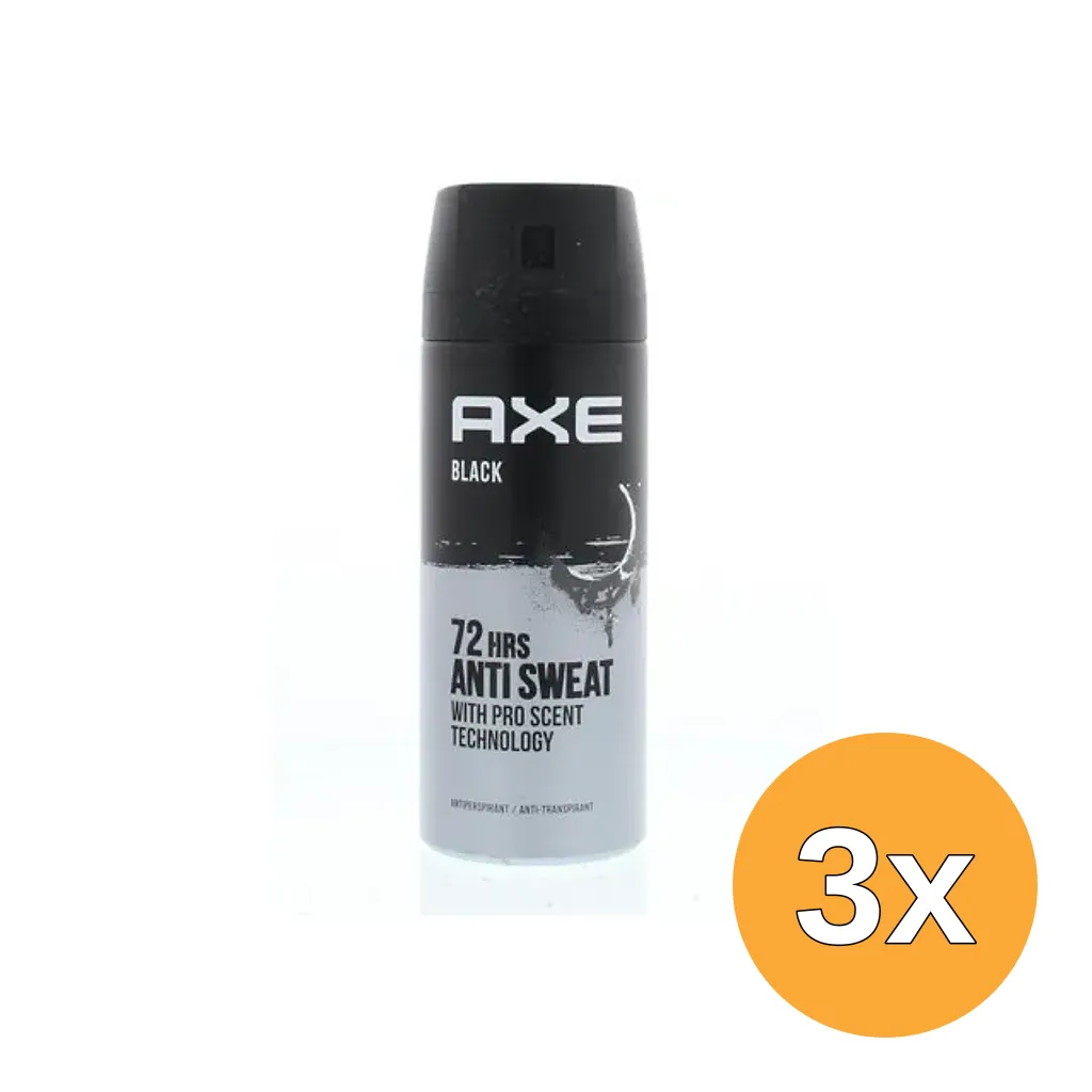 3x Axe Anti Perspirant Black (150 ml)