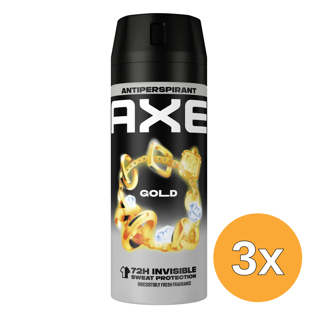 3x Axe Deo Anti-Perspirant Gold (150 ml)