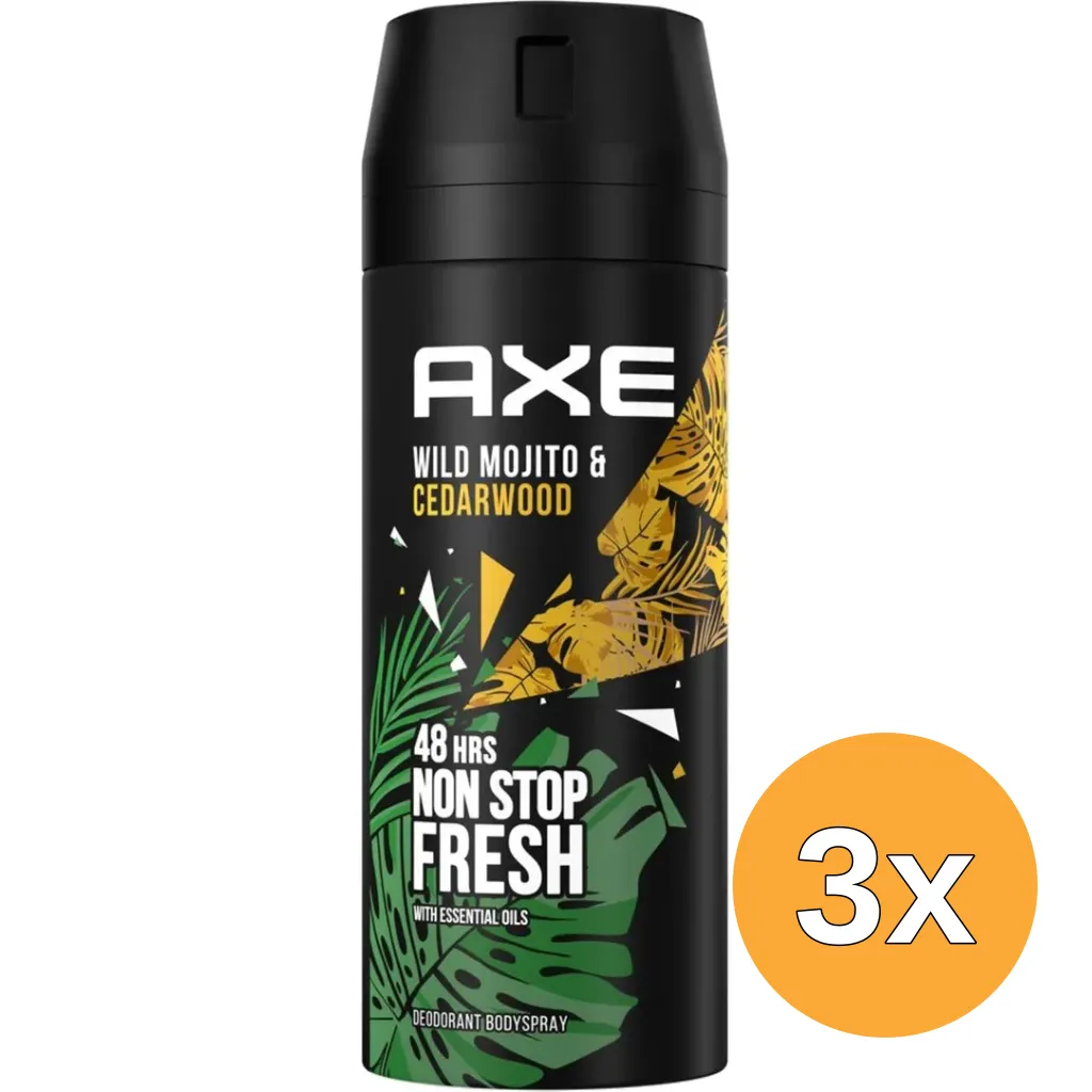 3x Axe Deodorant Mojito & Cedarwood (150 ml)