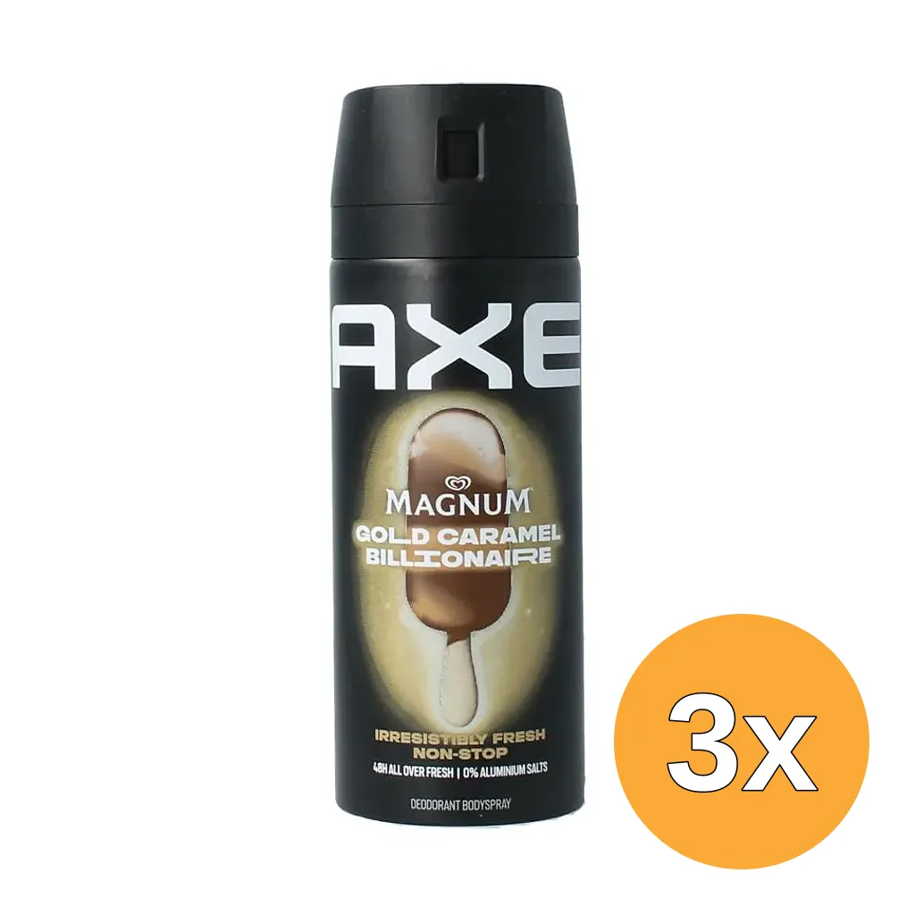 3x AXE Deodorant Bodyspray Magnum Gold Caramel (150 ml)