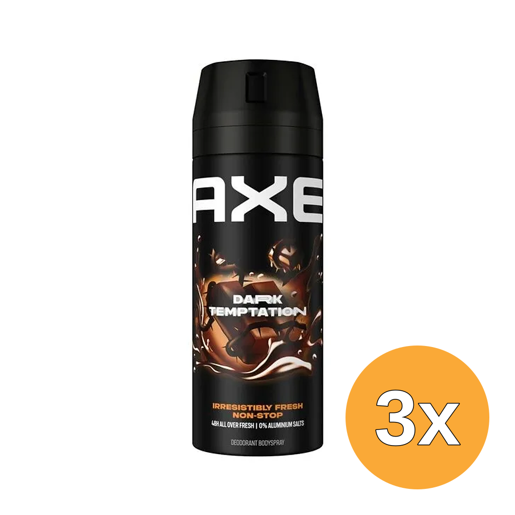 3x Axe Deodorant bodyspray dark temptation (150 ml)