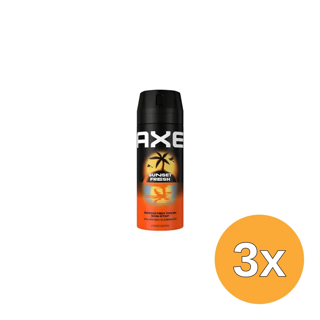 3x Axe Deo Bodyspray Sunset Fresh (150 ml)