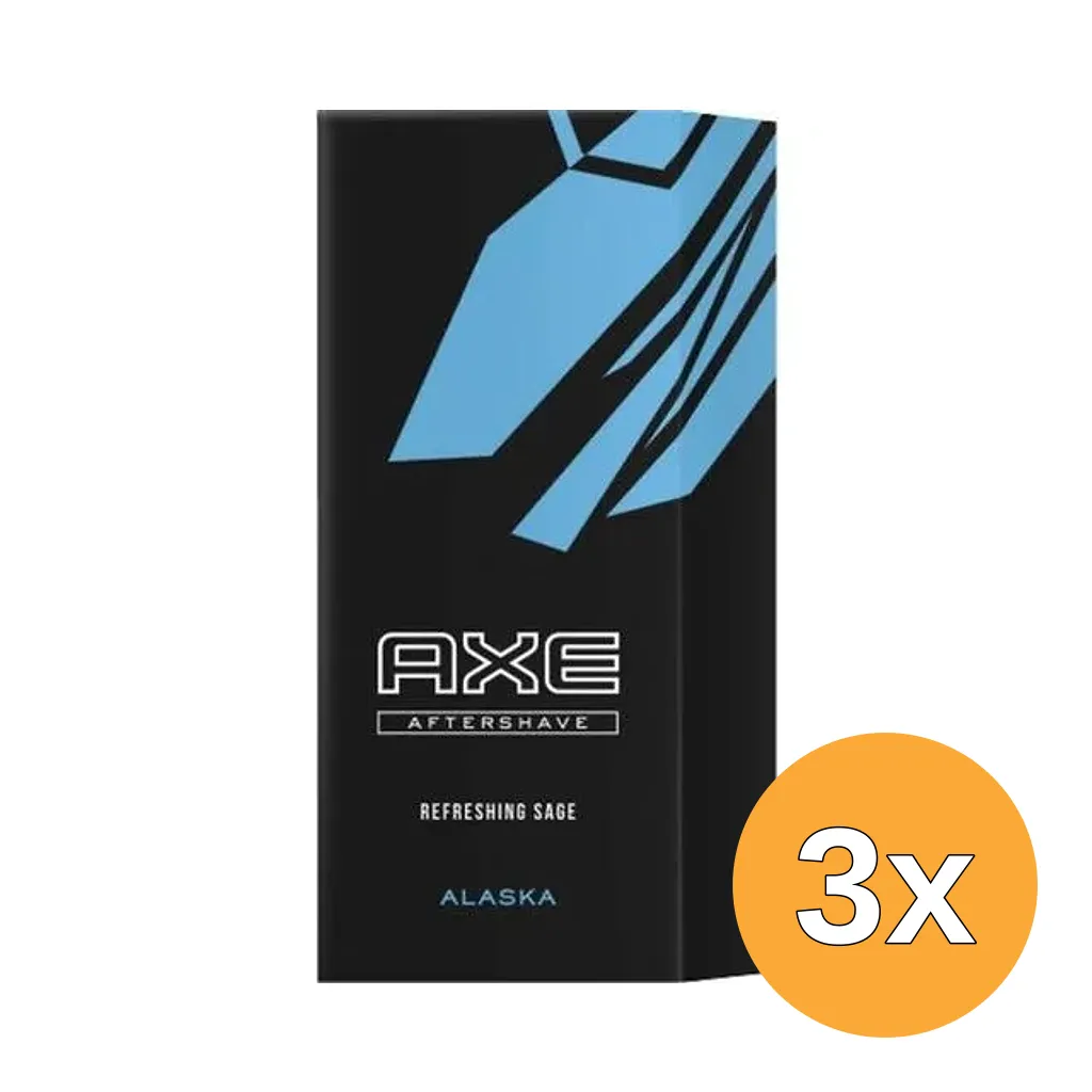 3x Axe Aftershave Alaska (100 ml)
